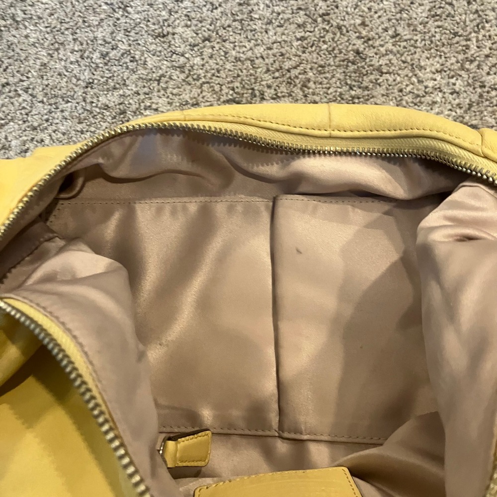 Coach Kristin Yellow Leather Hobo Shoulder Bag 16808 Silver Hardware Slouchy Y2K - Picture 11 of 14